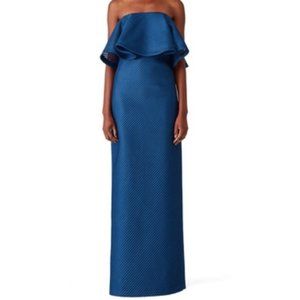 NWT HALSTON HERITAGE BLUE STRAPLESS GOWN